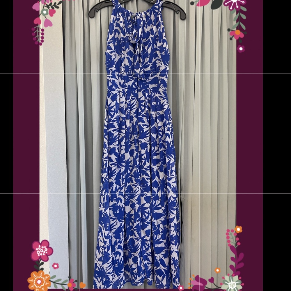 Back bow chiffon maxi dress- RN Studio